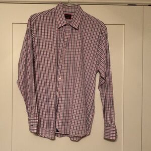Mens XL UNTUCKit 100% Cotton Long Sleeve Pink & Black Shirt